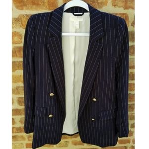 H&M Blue with White Stripes Blazer and Gold button